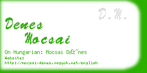 denes mocsai business card